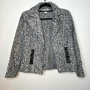 Carole Wren Thick Collared Open Blazer Jacket Coat Size S Faux Pockets